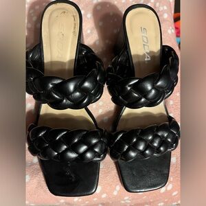 Sold sold sold .....Soda Women's Black Braided Strap Sandals